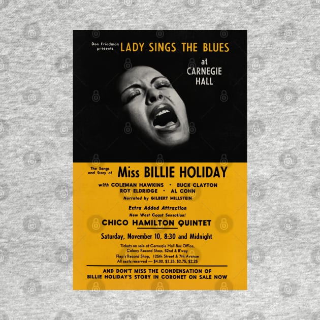 Billie Holiday - Lady Sings the Blues - Carnegie Hall - 1956 by info@secondtakejazzart.com